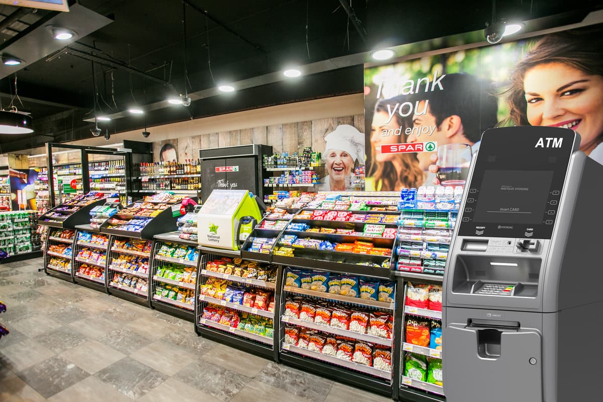 Countertop POS and payment terminal in a convenience store
