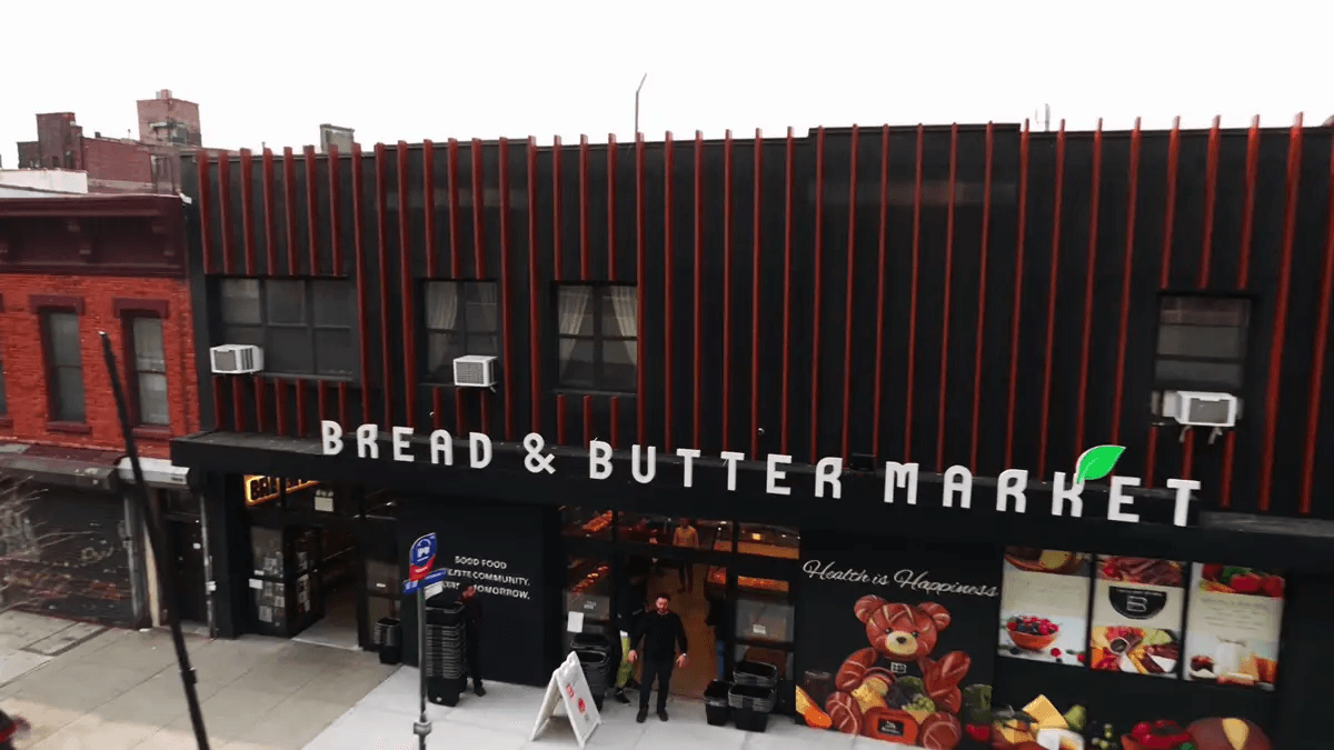 Bread & Butter Market storefront on Driggs Avenue, where MTech installed the grocery store POS system