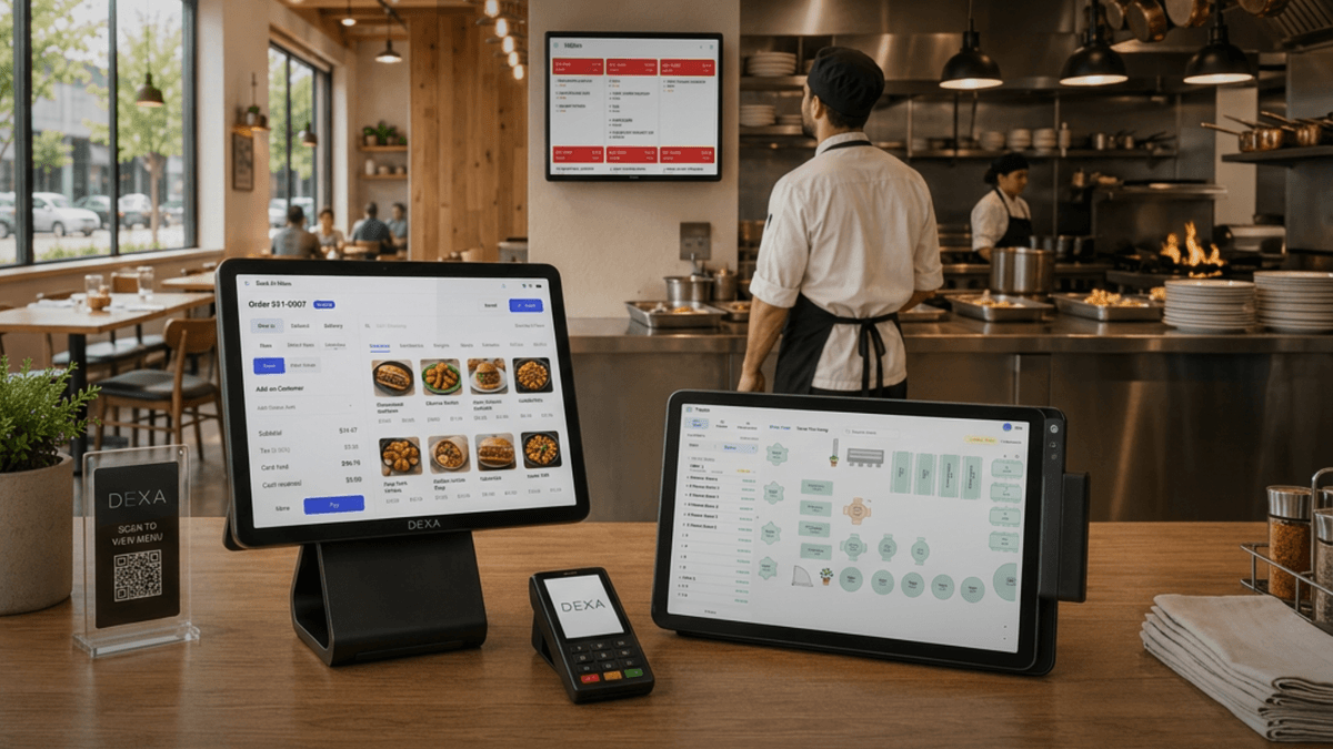 Fast-service restaurant checkout counter