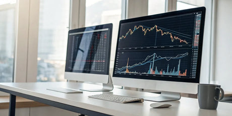 Dual pricing merchant account provider dashboard with financial charts and analytics.