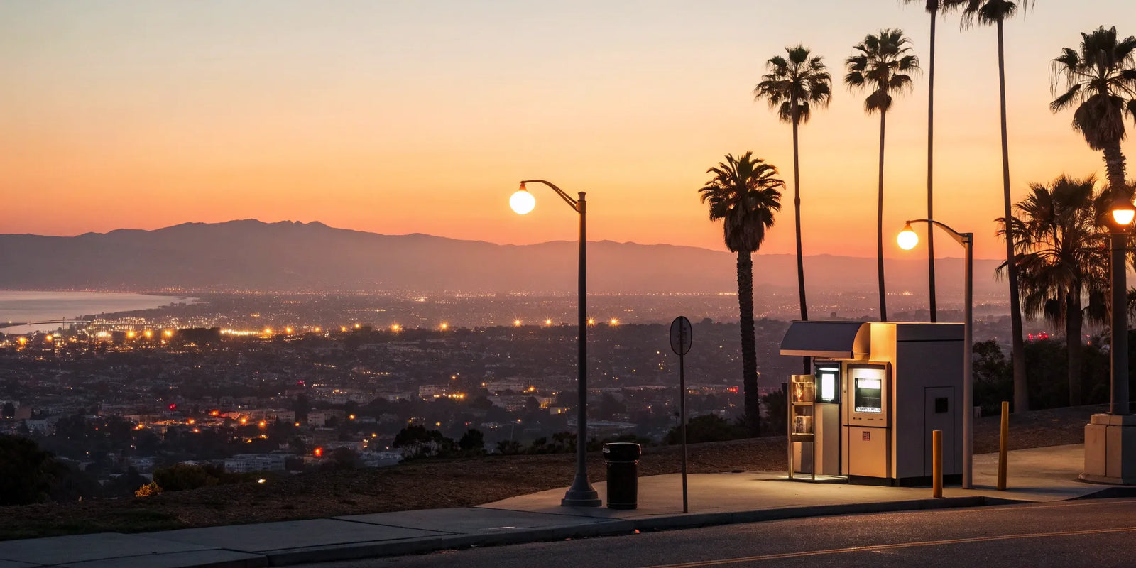 Starting an ATM business in California with a machine placed in a prime city location.